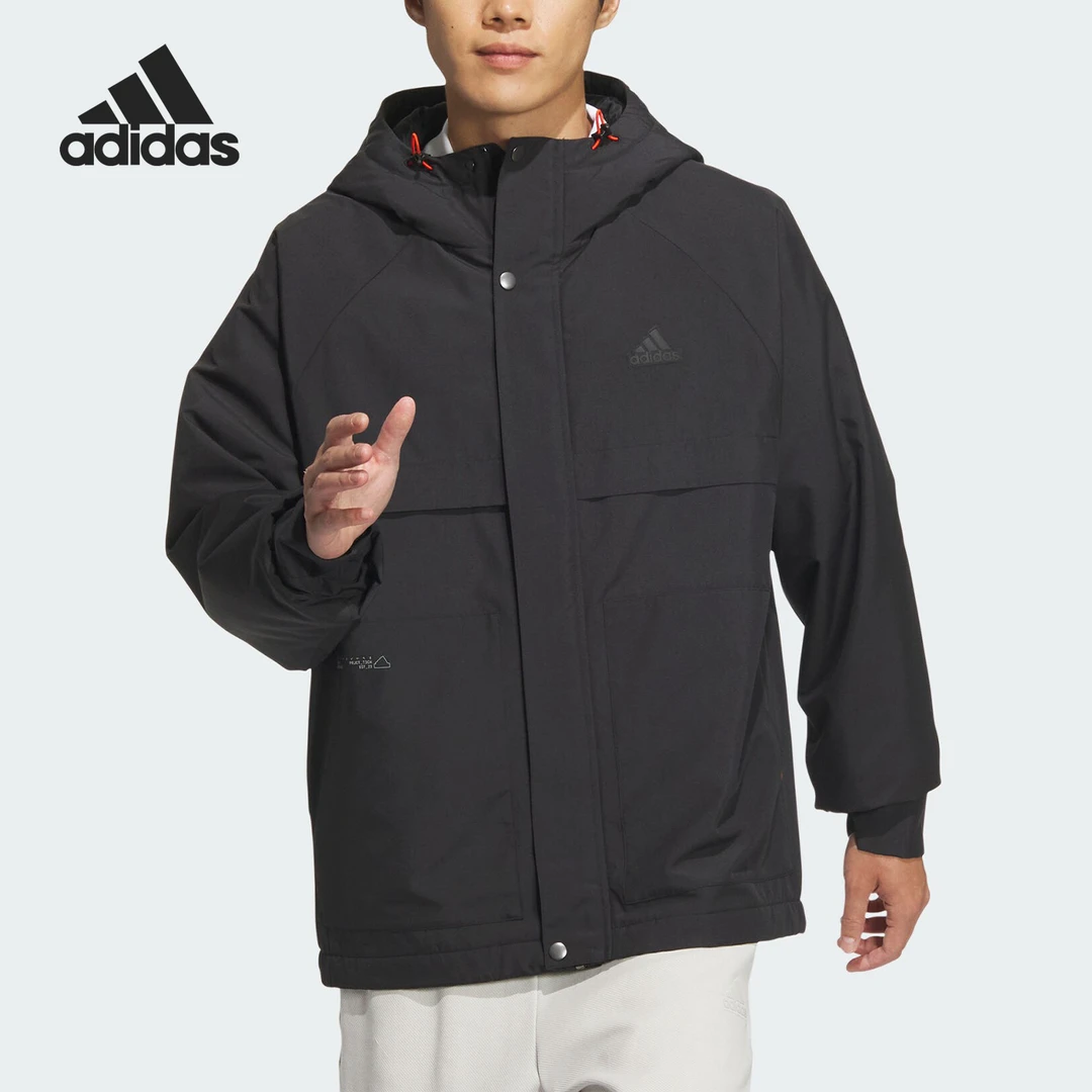 Adidas/阿迪保暖达斯正品2024新款男士运动休闲连帽外套JI8680