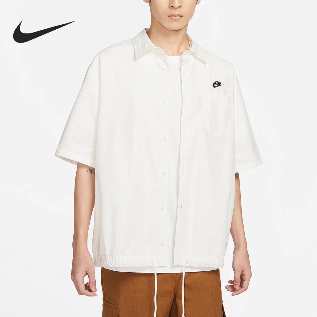 Nike/耐克正品CLUB男士翻领宽松休闲短袖纽扣FN3903-133毕业礼