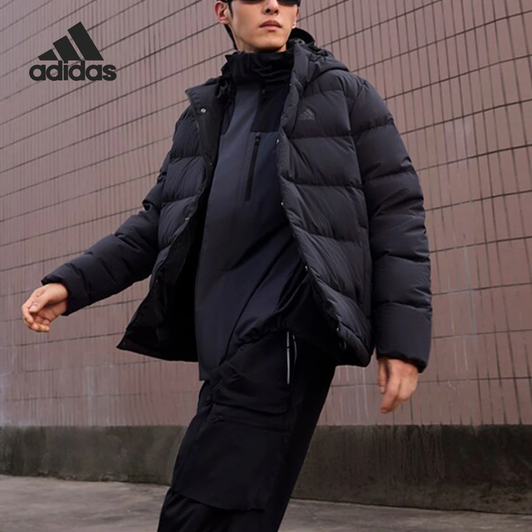 Adidas/阿迪达斯正品秋冬新款男士加厚连帽冬季保暖羽绒服HN5640