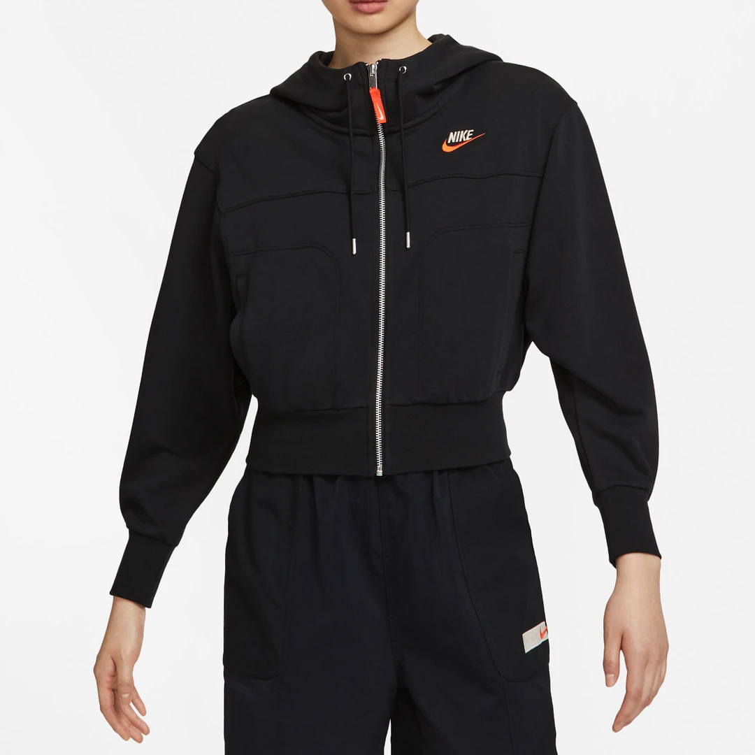 Nike/耐克正品连帽宽松短款拉链休闲女子运动夹克FB7212-010