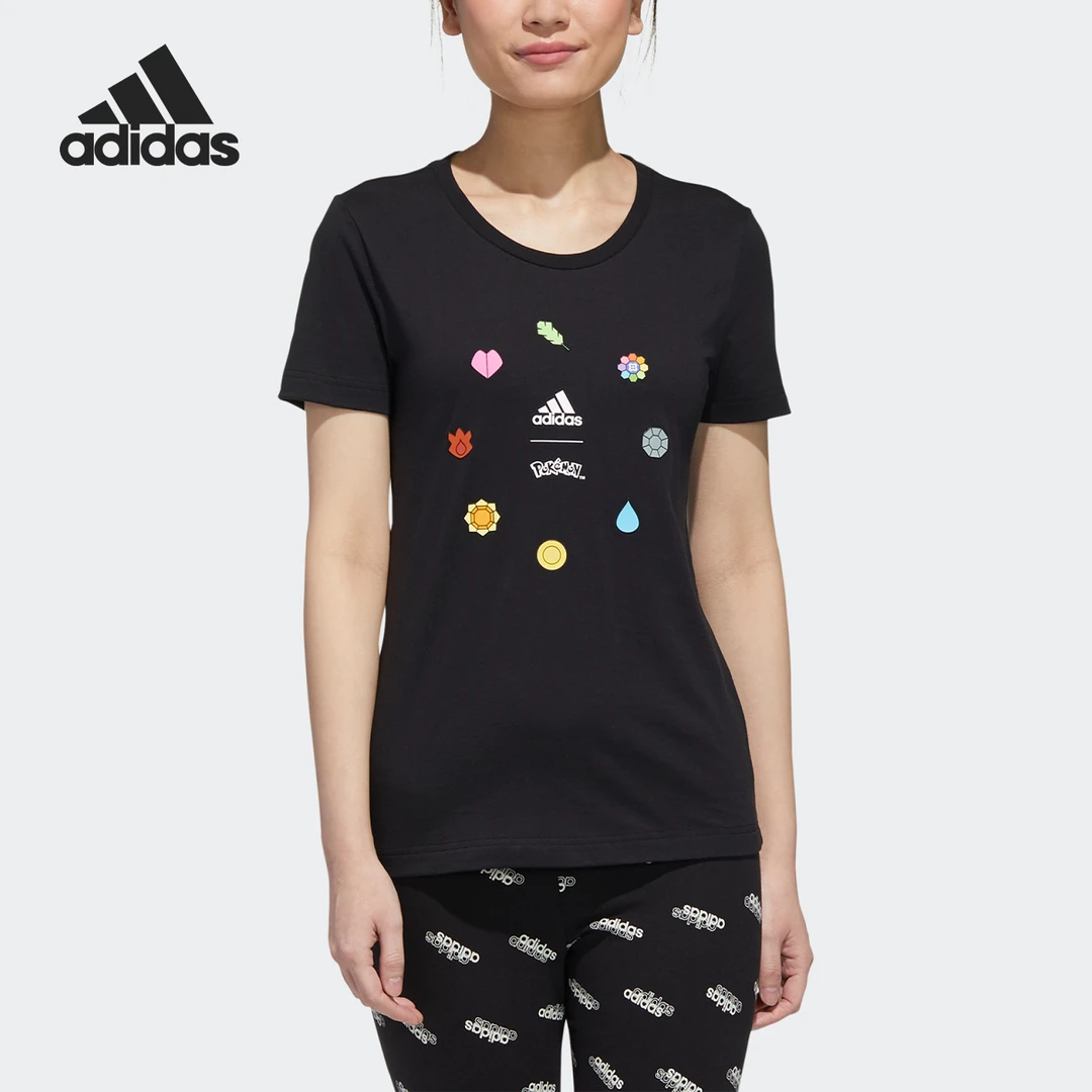 Adidas/阿迪达斯正品新款女士印花透气运动休闲短袖GN3004