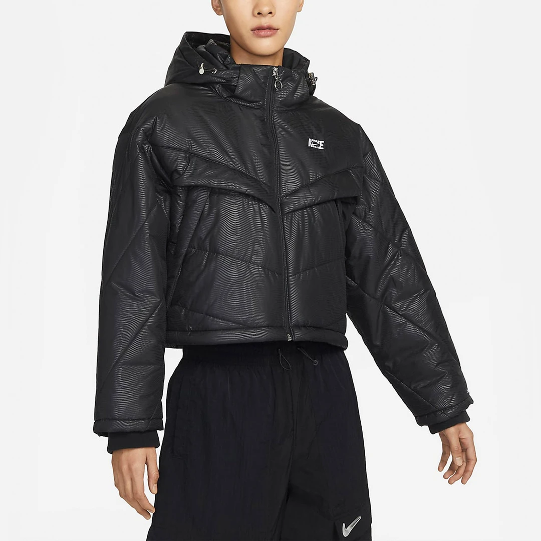 Nike/耐克正品2022冬季女款运动保暖短款连帽棉服DQ7150-010
