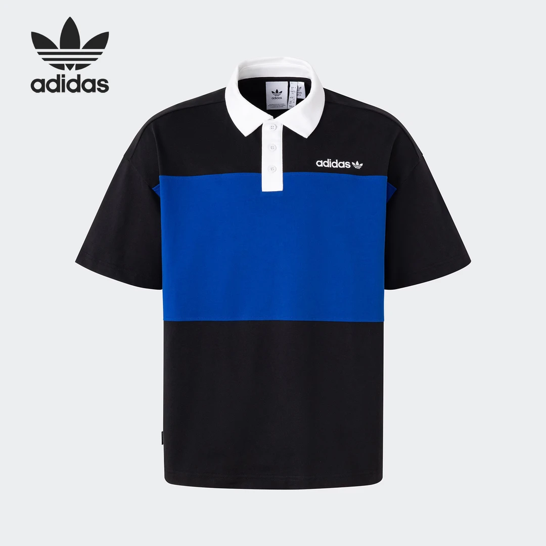 Adidas/阿迪达斯正品三叶草男士翻领拼色运动POLO衫JM7281
