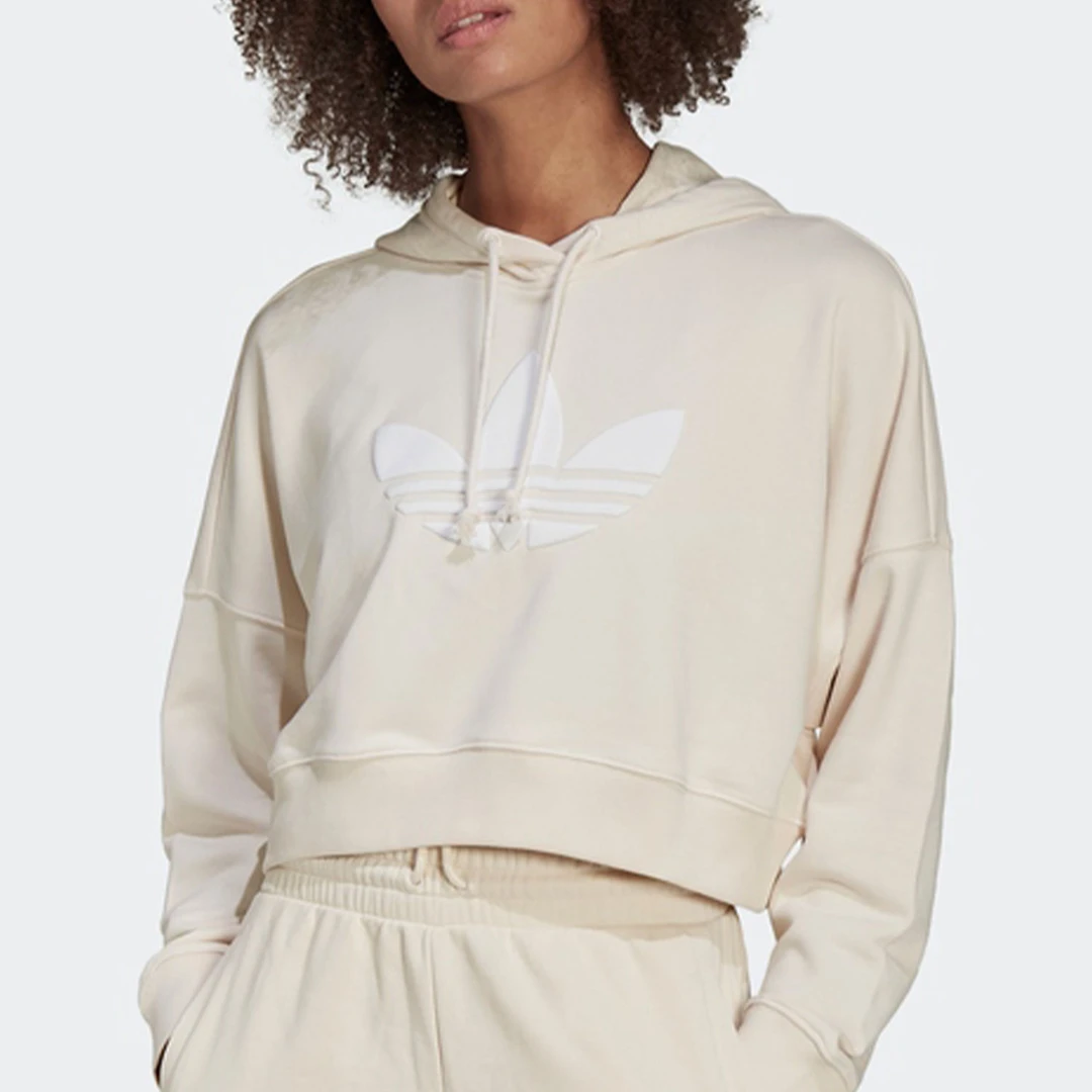 Adidas/阿迪达斯正品三叶草2022新款女子短款时尚卫衣HU1610