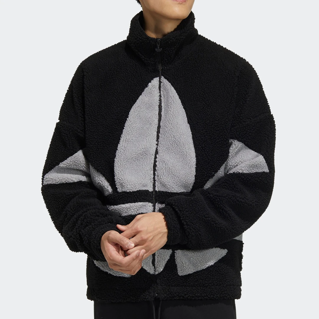 Adidas/阿迪达斯正品三叶草休闲男女抓绒时尚运动外套 HC0325