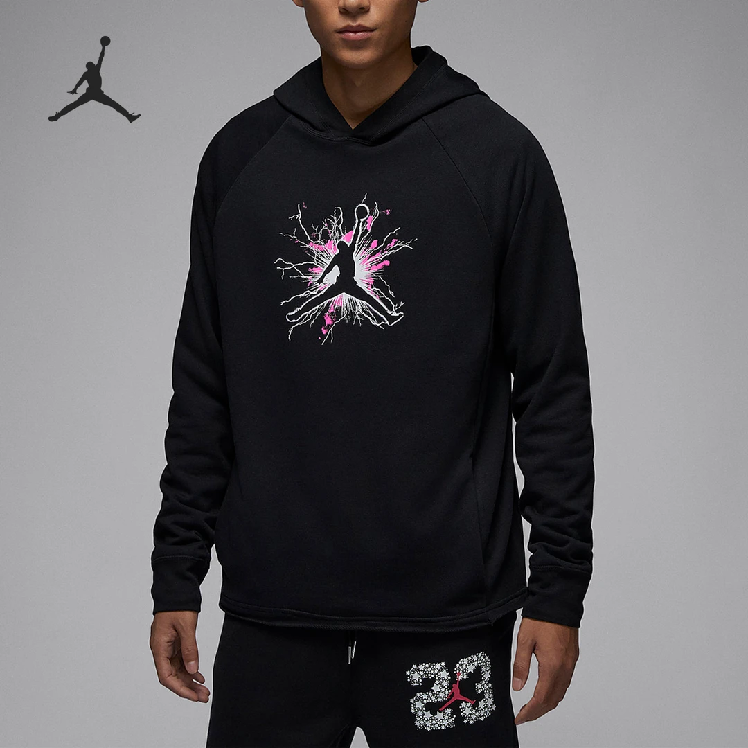 Nike/耐克正品JORDAN男士印花宽松连帽套头卫衣FN5813-010