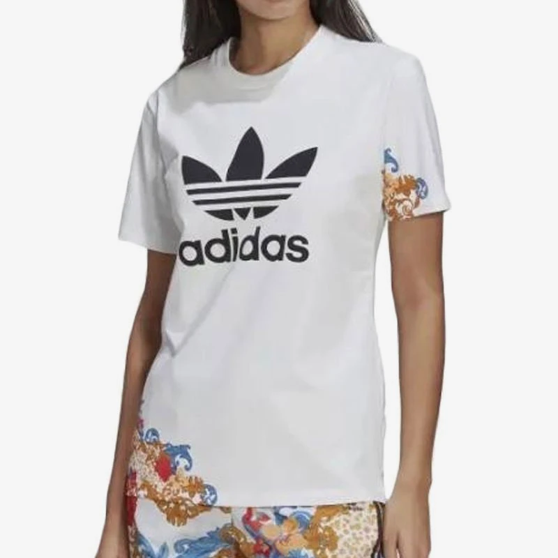 Adidas/阿迪达斯正品2021夏季新款运动休闲印花女款半袖T恤GN3354