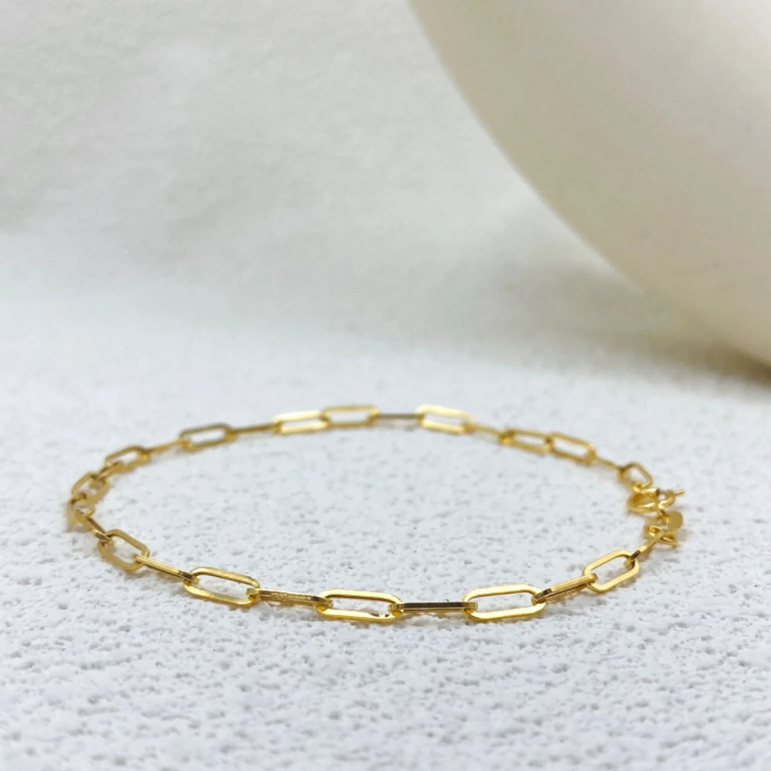 假日罗马｜18k金卡家立体手工手链18cm#1157简约时尚