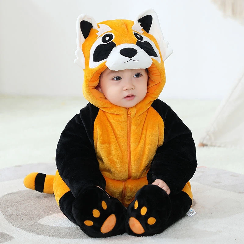 婴儿连体衣秋冬加厚哈衣冬装新生儿衣服外出爬服宝宝保暖动物睡衣