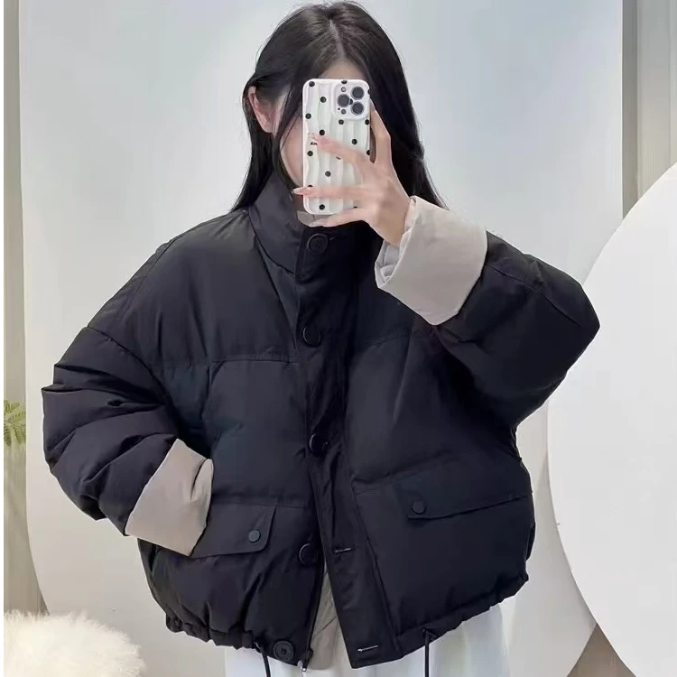 2024新款白鸭绒短款气质立领时尚甜美百搭立体羽绒服外套女 8833