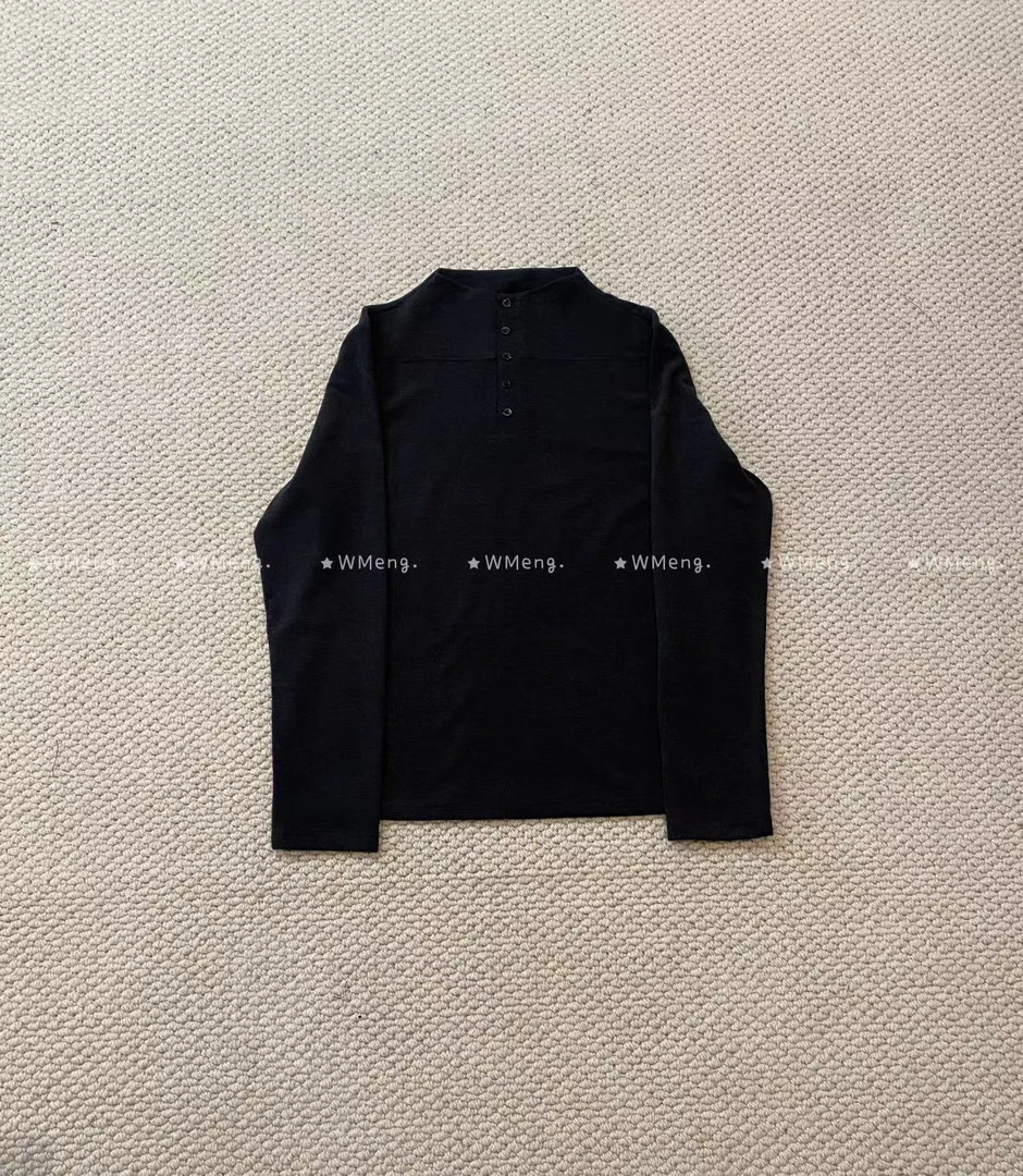 JunSep.【小众排扣中领】小众百搭显瘦排扣中领小衫092