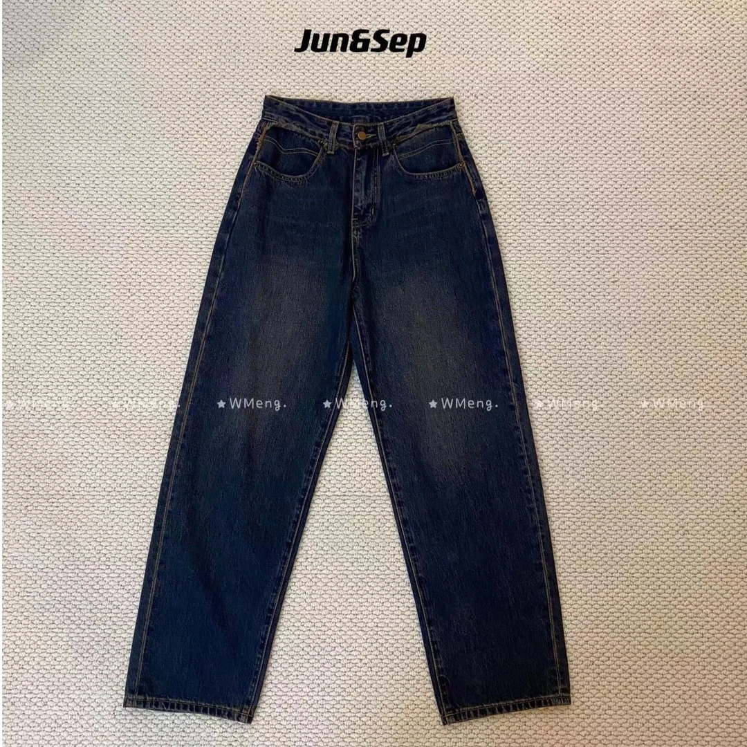 JunSep.【NO退NO换怀旧牛】23秋百搭小众显瘦怀旧色牛仔裤 059