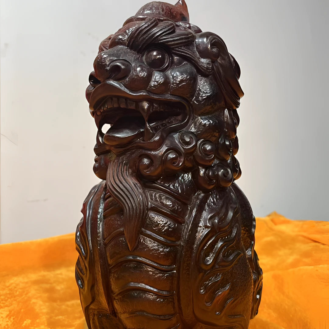 正品小叶紫檀老师傅纯手工精雕貔貅大摆件