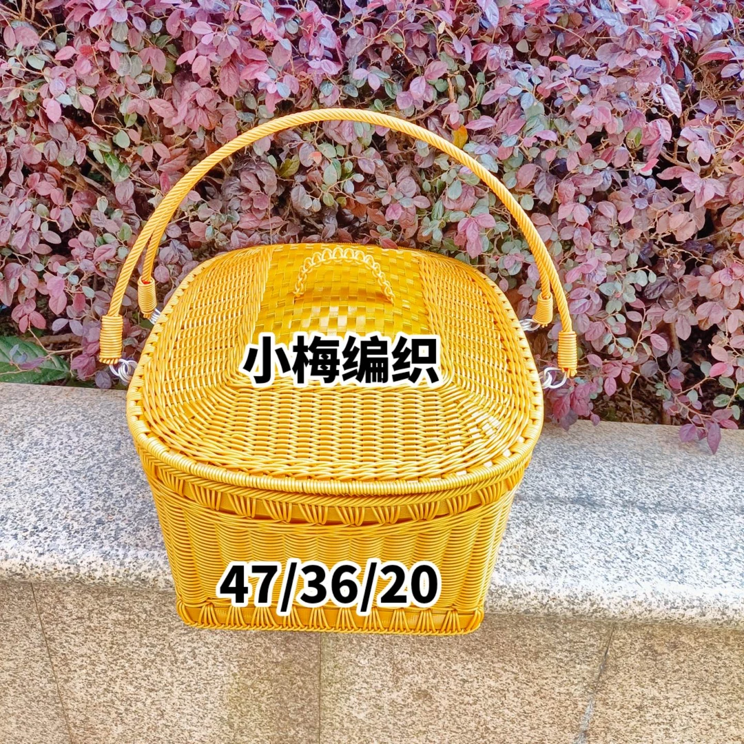 【小梅成品】各种长方形手提篮:大号-中号-小号:成品手工编织菜篮子
