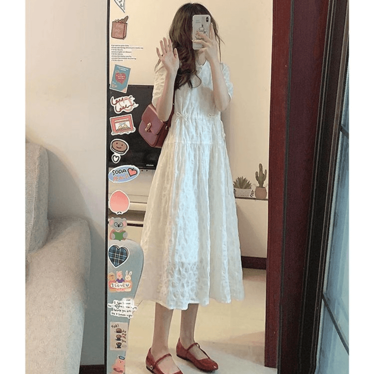 小清新甜美连衣裙女夏季新款高级设计感温柔风收腰显瘦仙女长裙子
