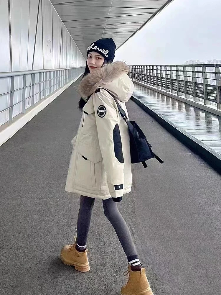 登登极寒情侣短款工装羽绒服