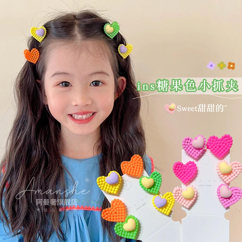 儿童小抓爱心刘海碎发夹女童韩版前额发卡夹子公主宝宝不伤发发饰