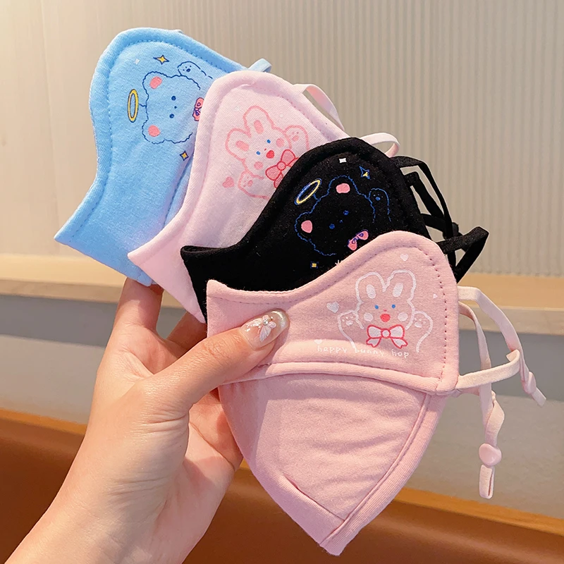 儿童口罩女童秋冬季防风加厚女孩棉质透气男童小学生户外防尘保暖