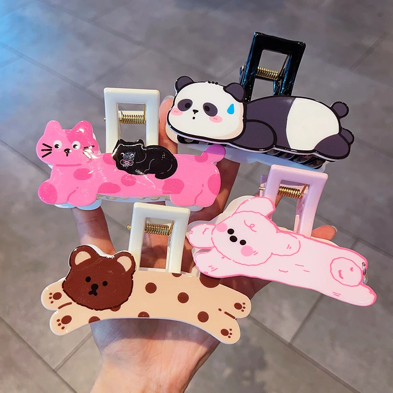 儿童夏季新款抓夹女童可爱后脑勺鲨鱼夹宝宝卡通盘发发抓女孩头饰