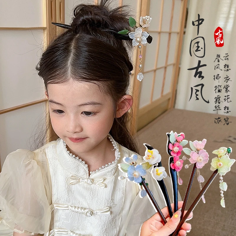 汉服儿童发簪女丸子头簪发饰中式高级感古风发钗
