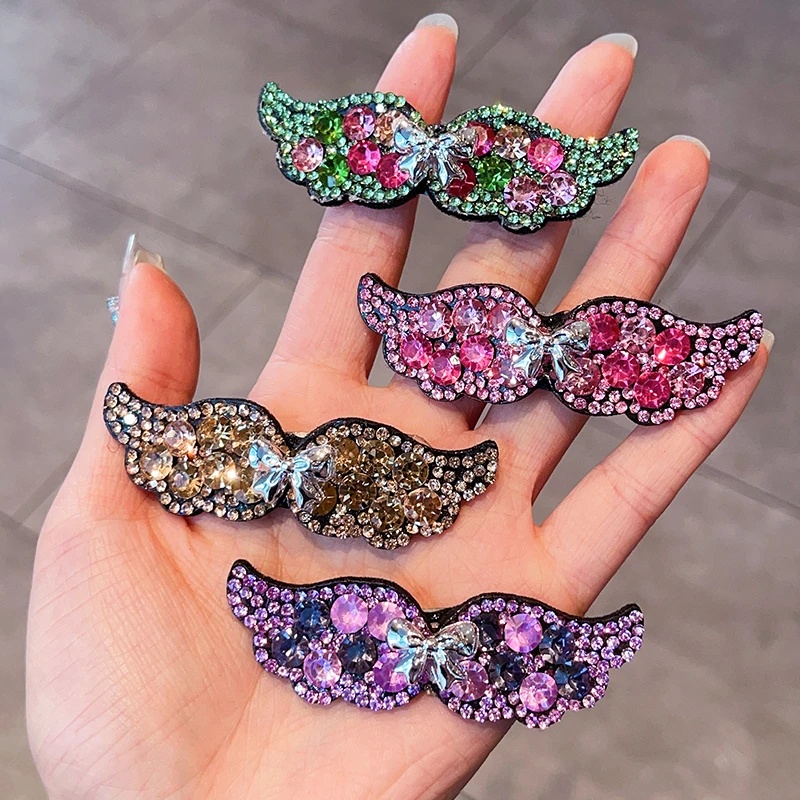 儿童超仙翅膀亮片水钻刘海夹侧边夹女孩前额发夹女童碎发夹头饰