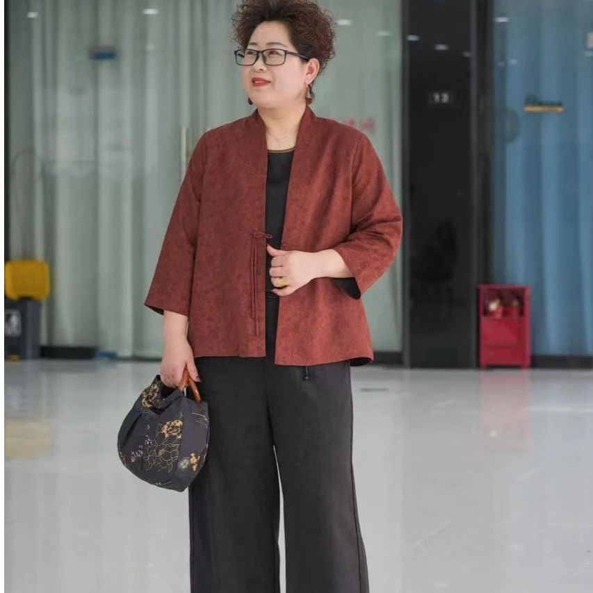 女装汉服夏装外套圆领两面穿外套女款双面穿外套中式外套女洋气