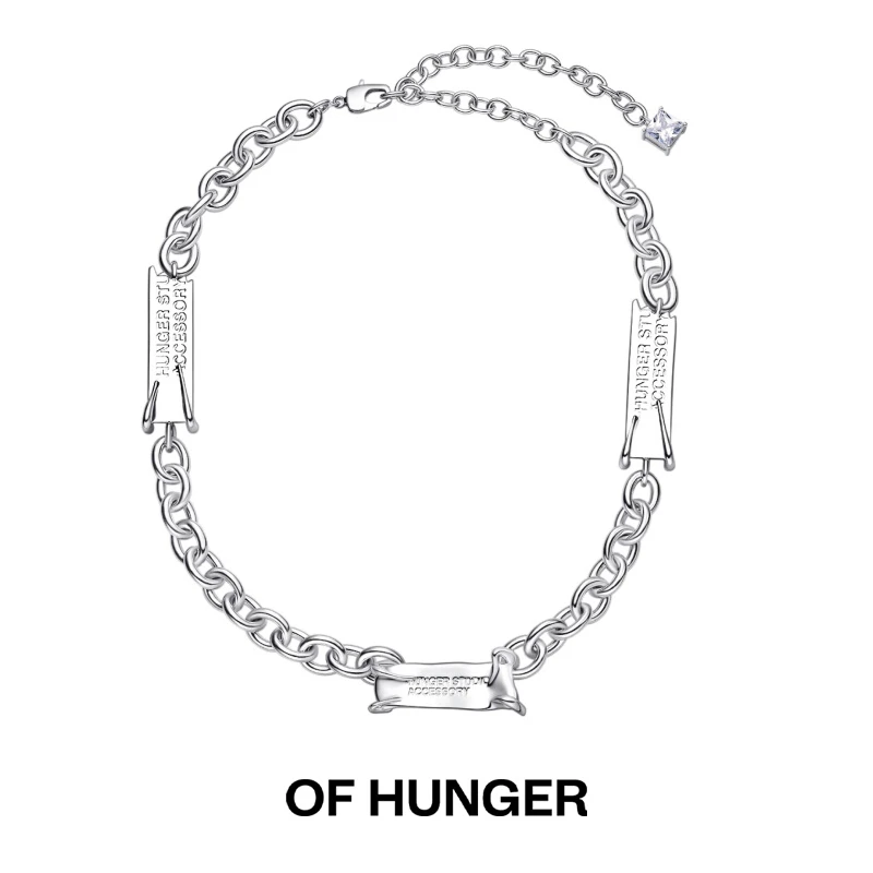 OF HUNGER 合金项链 大艺术家系列拼接标签项链锁骨链