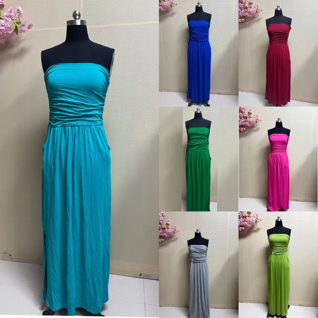 2024 春秋季时尚抹胸气质长裙