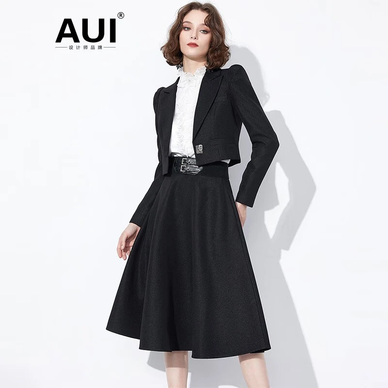 《粉丝专属》AUI西装套装御姐气质外套半身裙两件套-23W022801