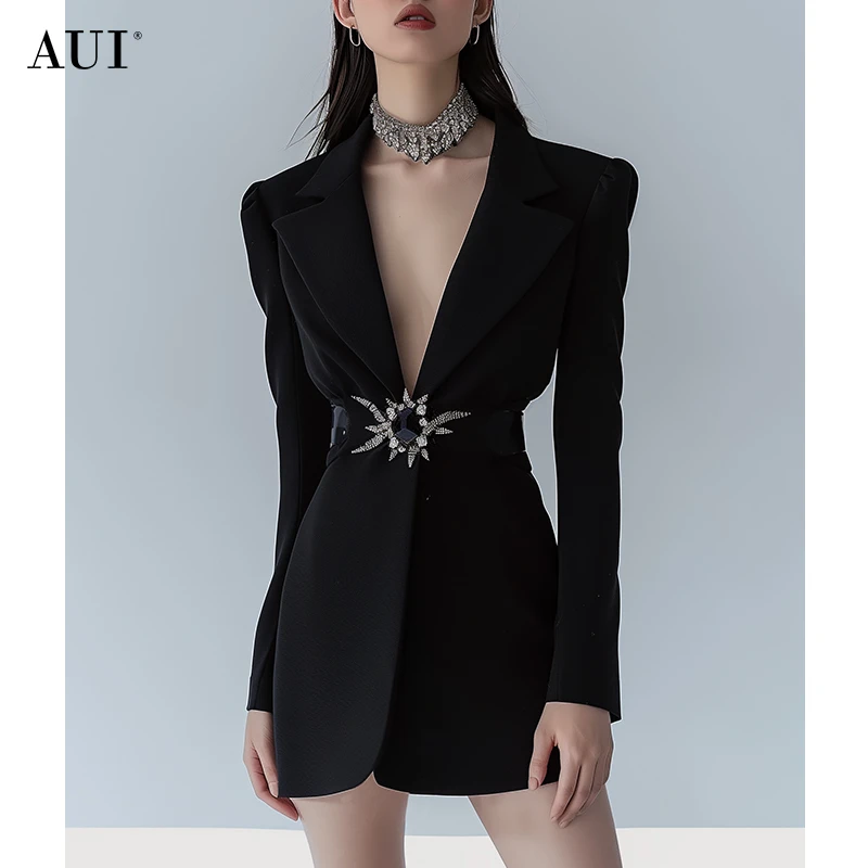 【秦可儿kerr】黑色御姐气质修身西装外套女-24W044946