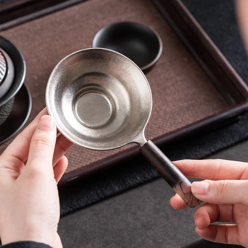 高档茶漏茶滤纯钛千孔一体滤茶器超细茶叶滤网茶隔细密款茶过滤网