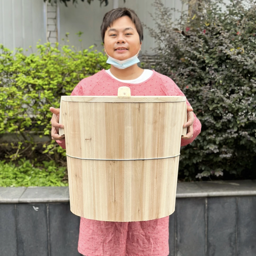 【卡口款杉木桶】宜宾本地特色大号加大号蒸饭木桶家用商用无胶水