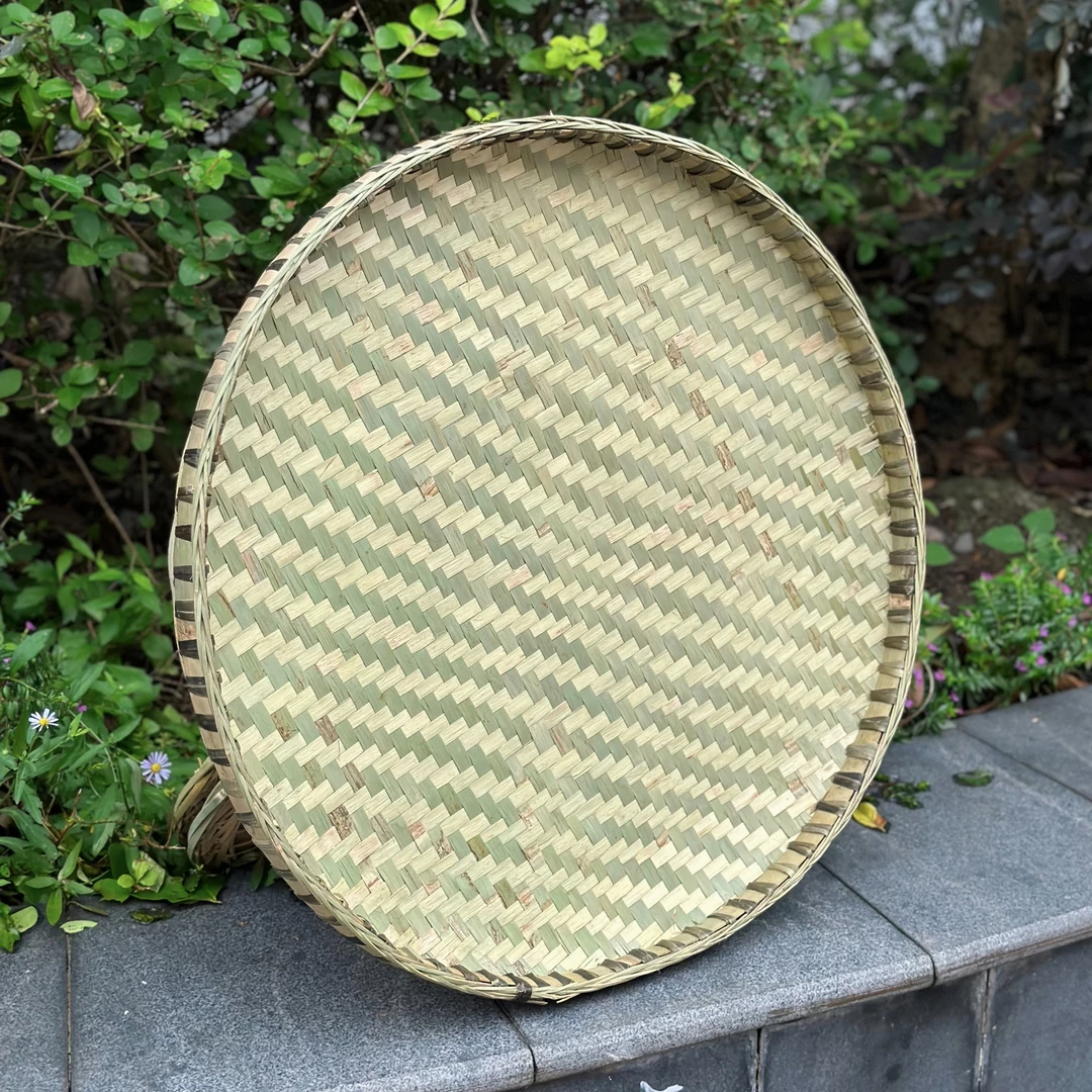 50-120公分竹簸箕筛子竹编制品晒干货家用大号圆筲簸箕装饰晾晒筐