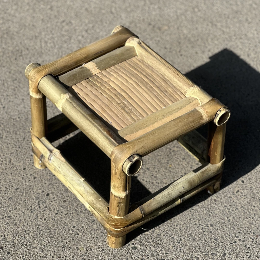 竹凳子竹椅子无靠背手工竹椅老式户外乘凉小椅子喝茶凳子手工编织