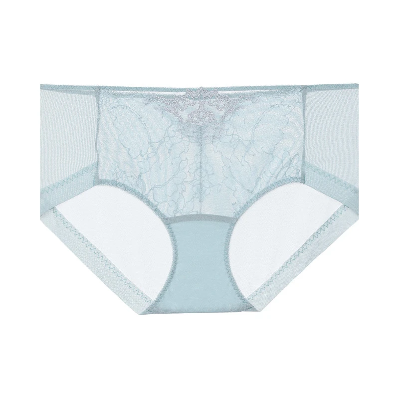 AIMER/爱慕轻羽蕾丝性感薄款舒适女士中腰夏季平角裤AM237211