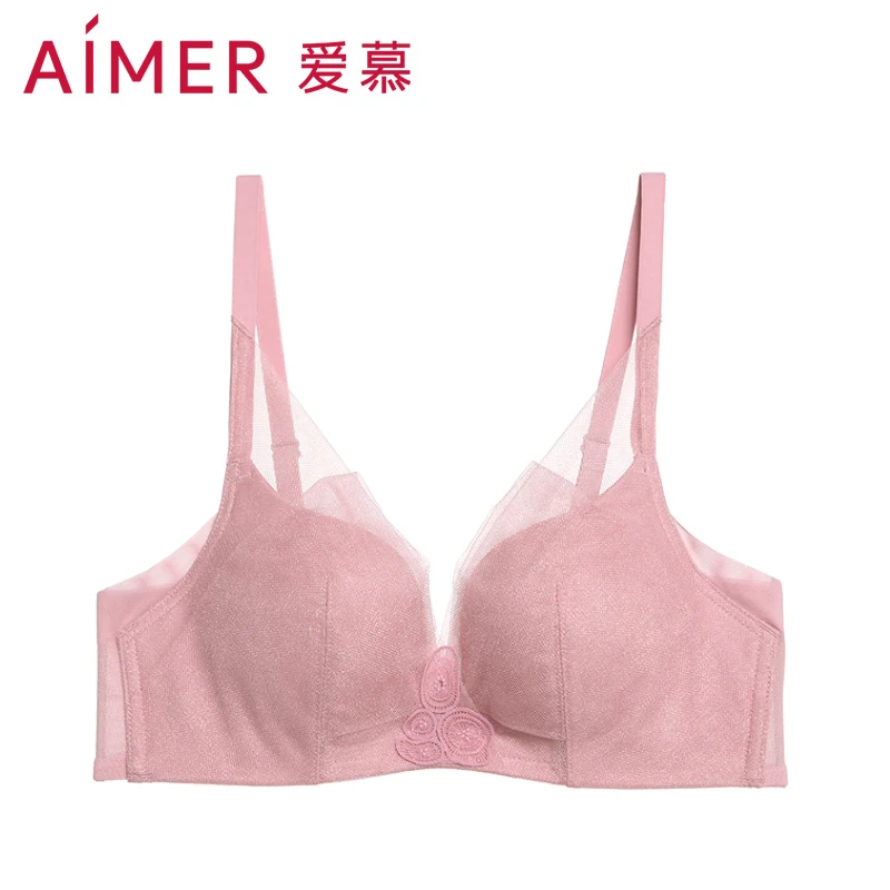 AIMER/爱慕【裸感】大胸显小/小胸聚拢舒适内衣蕾丝透气AM174131
