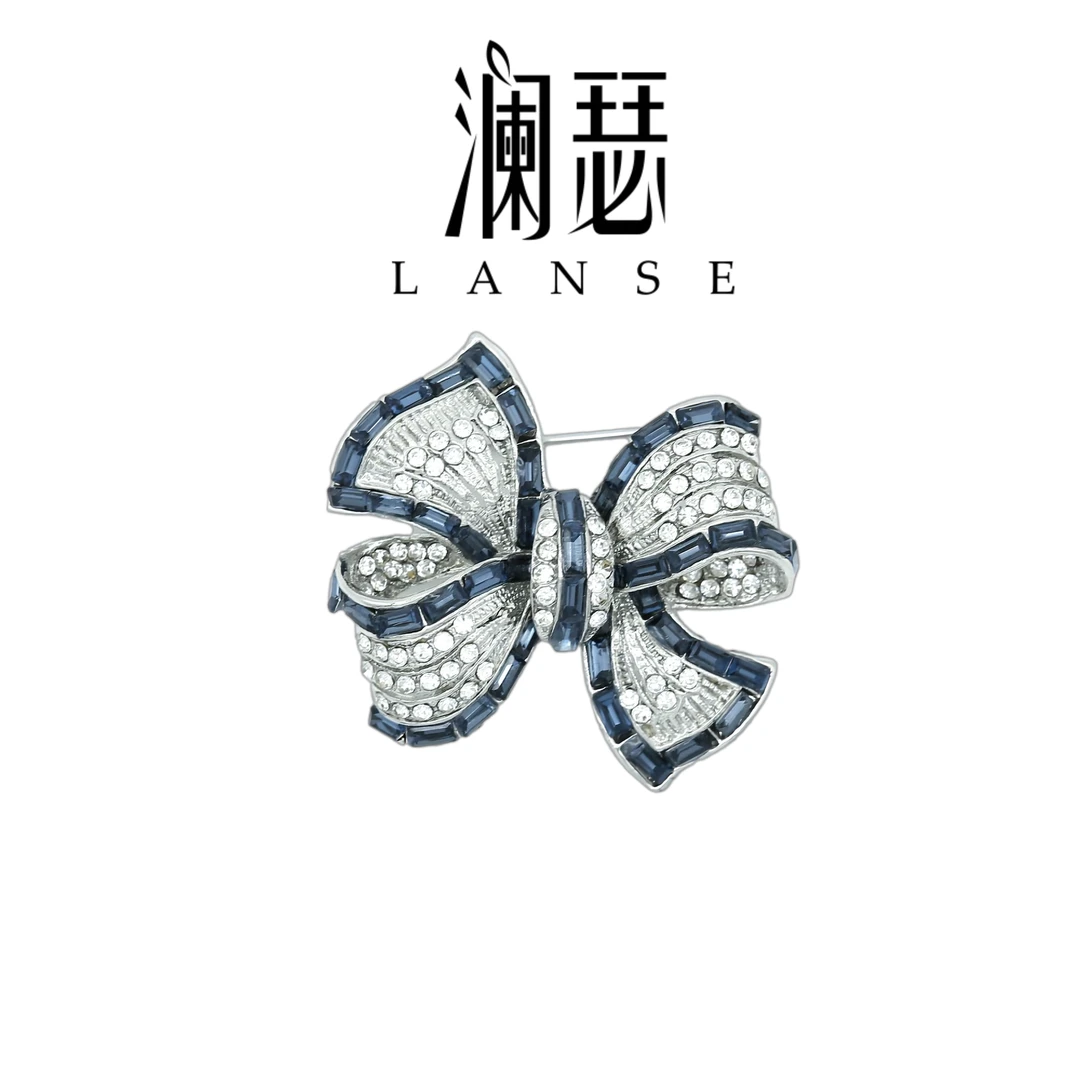 澜瑟 锌合金合成锆石胸针 xz4315浪漫蝴蝶结 时尚精致优雅百搭