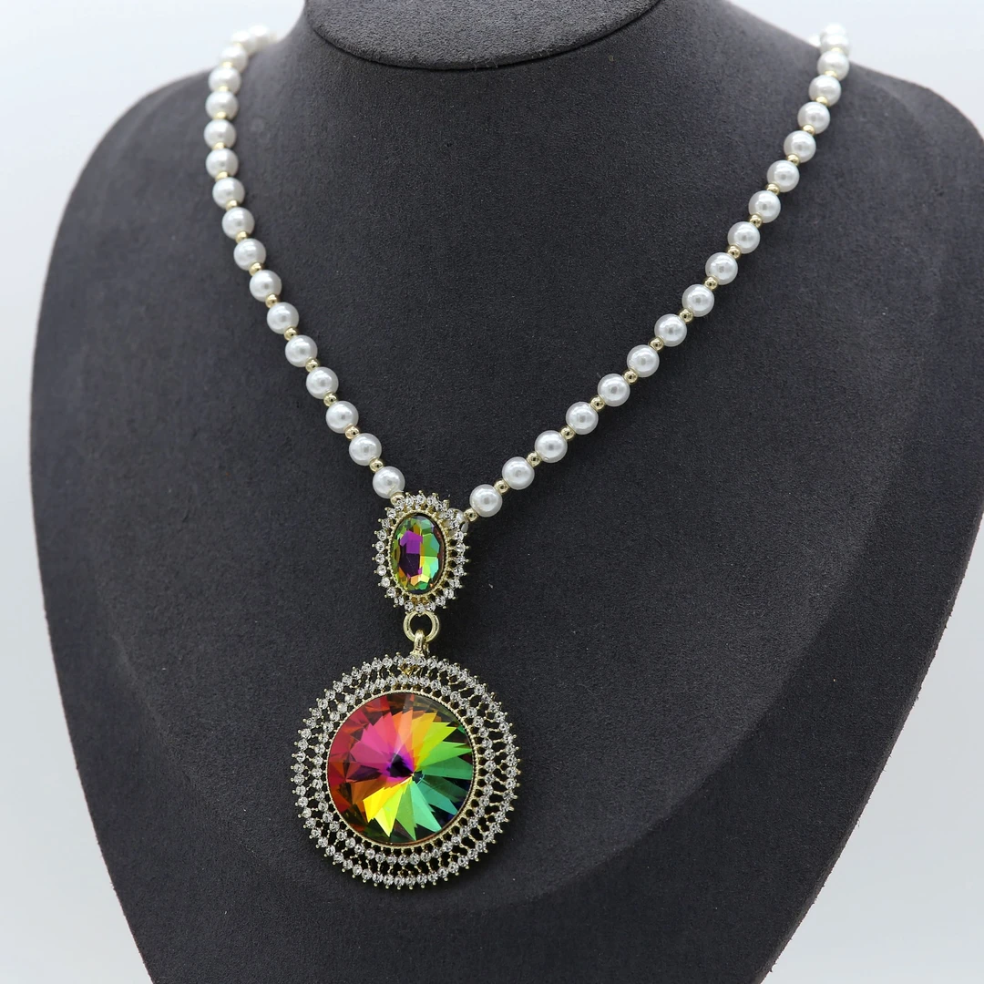 锌合金亚克力吊坠 MYL165罗拉夫人毛衣链 轻奢彩色轻奢时尚百搭