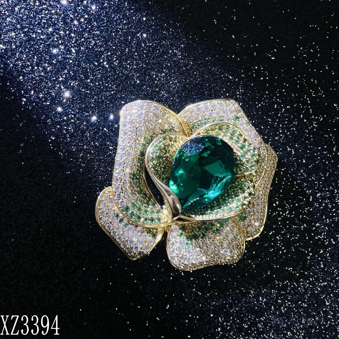 铜合金合成锆石胸针 澜瑟XZ3394子晴夫人.绿 气质复古时尚奢华