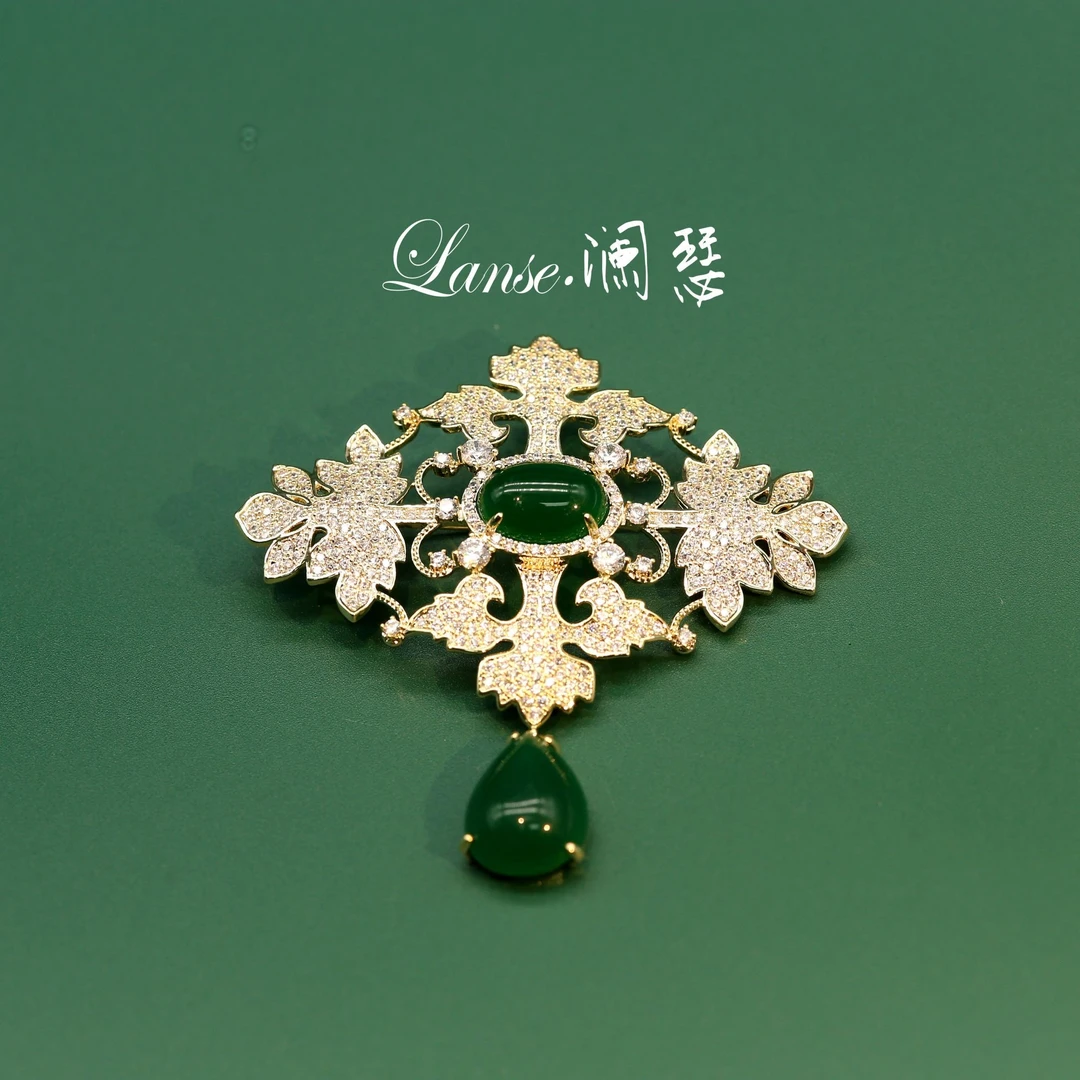 澜瑟 铜合金合成锆石胸针 澜瑟XZ2916荣耀之神胸针