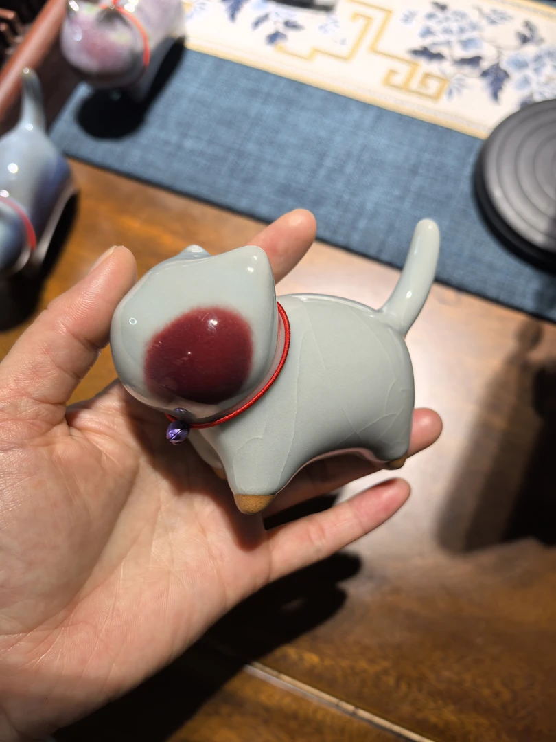 钧瓷窑变小猫咪开片