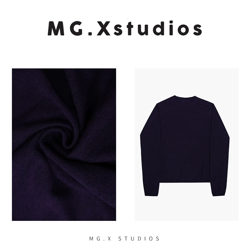 【含烟】 MGX初秋新款极简风百搭气质长袖羊绒混纺T恤M43E2421M167