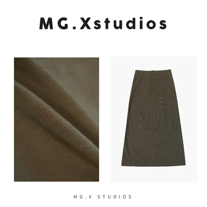 【栀子】复古气质高腰显瘦半身裙女士百搭中长款A字时尚M361913Q57