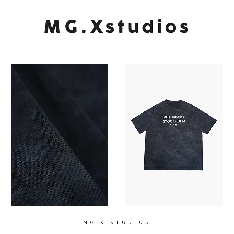 【灰岩】复古洗水棉面料最新蜡染洗旧处理休闲打底T恤M361971Z02