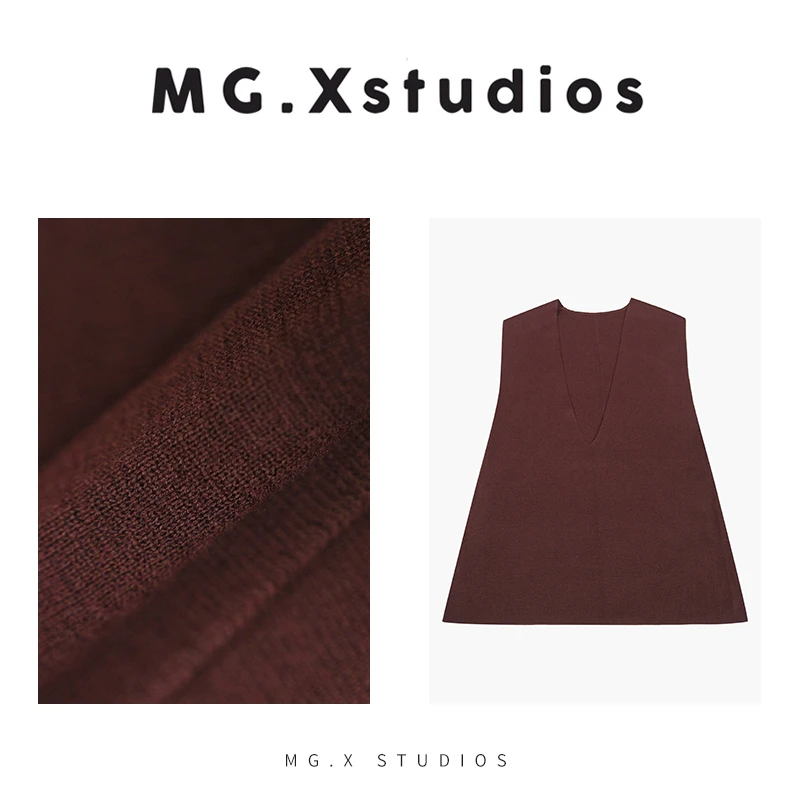 【温柔磁场】MGX小众秋冬新款百搭叠穿V领无袖毛衣马夹M43C2412B192