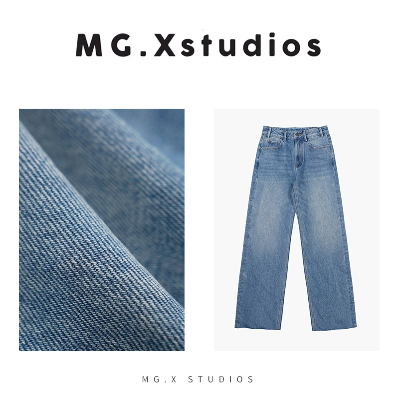 【执念】复古水洗长裤休闲高腰时尚百搭宽松潮流牛仔裤M361853K59