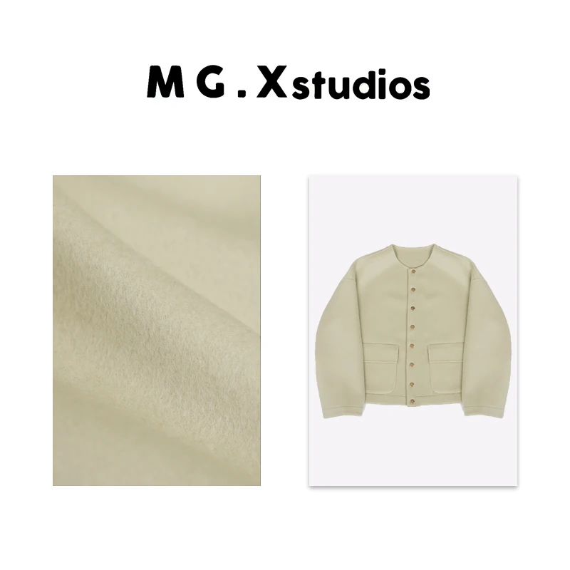 【马德里】100绵羊毛廓形大衣短款呢外套休闲圆领时尚M354221W30