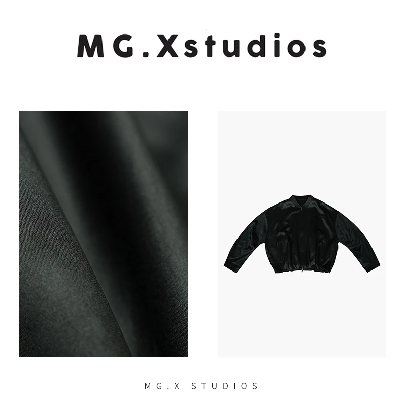 【凌霄】小立领醋酸仿皮外套短款时尚舒适垂坠顺滑环保M361723W53