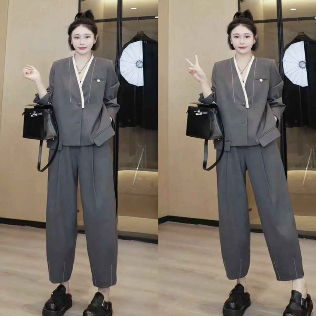 【乌云】高级感时尚休闲气质高定版西装两件套  衣长60 24-530#