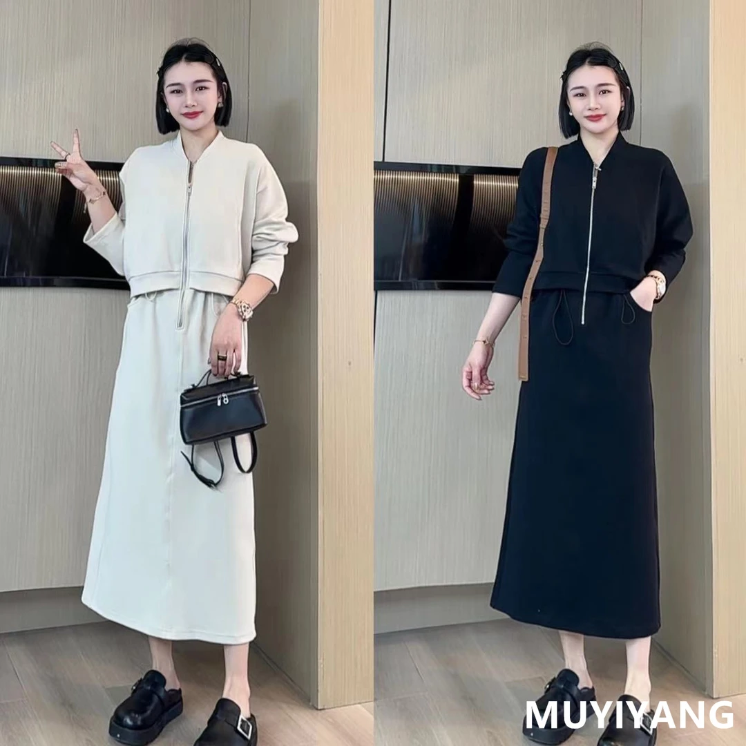 【木易杨】简约宽松上衣显瘦连衣裙 衣长120 24-216#